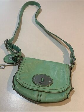Fossil green leather crossbody